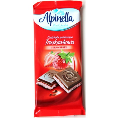 Шоколад Alpinella Клубника 100g