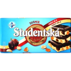 Шоколад Studentska Duomix Чёрный с Белым Изюм/Орех 180g