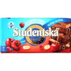 Шоколад Studentska Молочный Вишня 180g