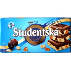 Шоколад Studentska Duomix Молочный с Белым Изюм/Орех 180g