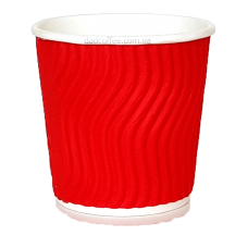 Стаканчики бумажные "Гофра красная" 110 мл. (25шт./уп.)