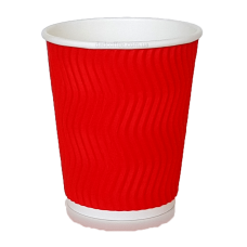 Стаканчики бумажные "Гофра красная" 250 мл. (25шт./уп.)