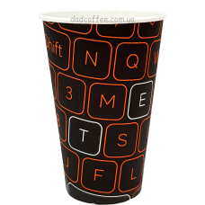 Стаканчики бумажные "Клавиатура" 500 мл. (35шт./уп.) (Т-91)