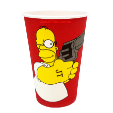 Стаканчики бумажные "Симпсоны" 340 мл. (50шт./уп.) (КР-80)