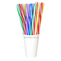 Трубочки Фреш с Коленом Полосатые Цветные 100 шт.