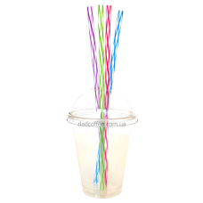 Трубочки 3D без Колена Полосатые Цветные 500 шт.