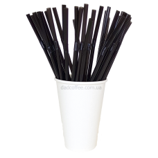Трубочки с Коленом Черные 200 шт.
